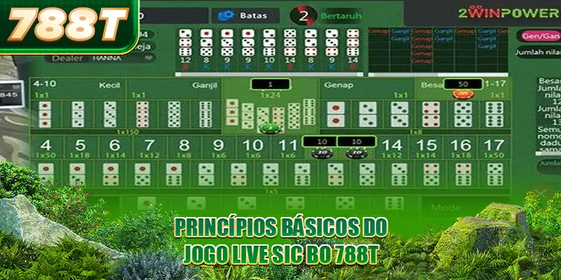 Princípios básicos do jogo Live Sic Bo 788T