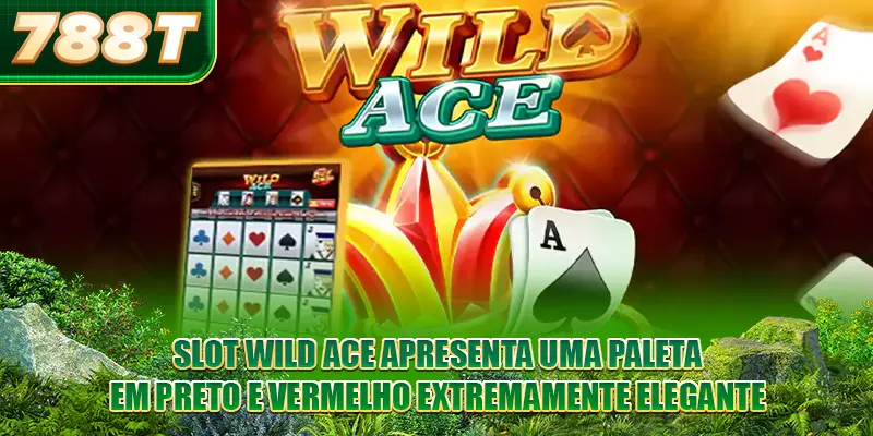 Slot Wild ACE apresenta uma paleta em preto e vermelho extremamente elegante