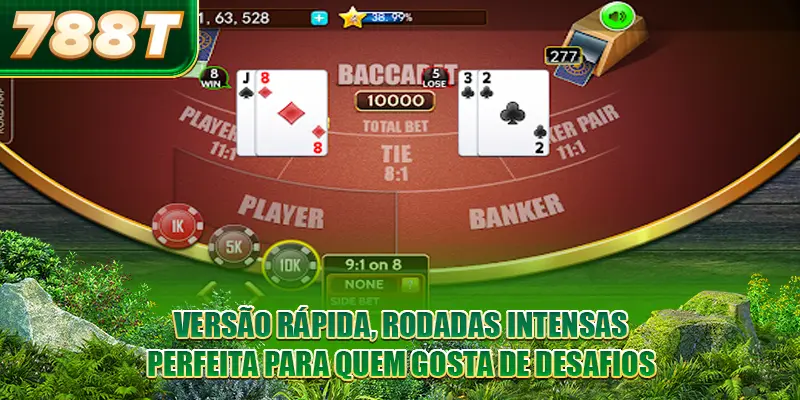 Versão rápida, rodadas intensas, perfeita para quem gosta de desafios